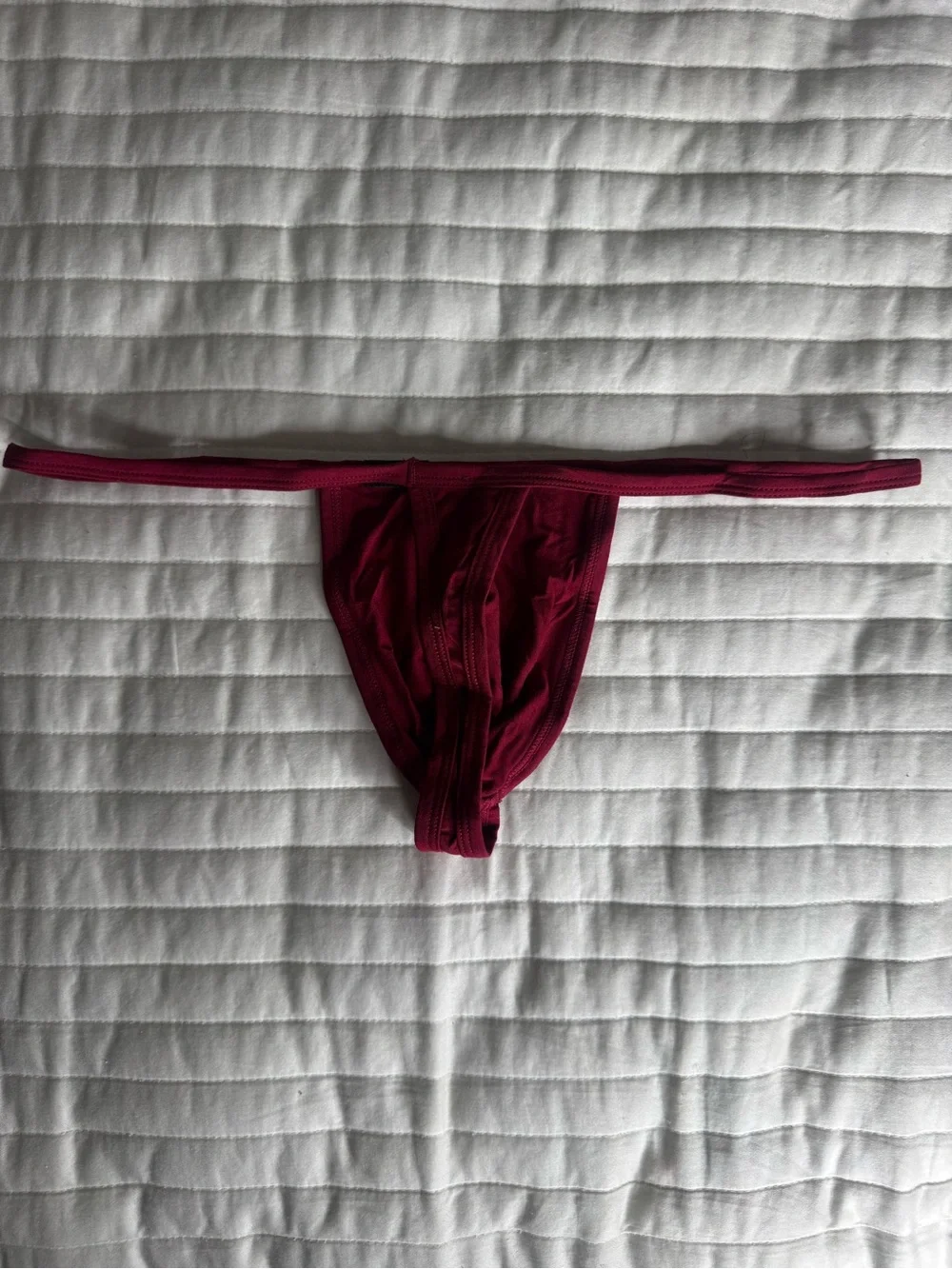 AWRY Men's Minimal String Thong in Burgundy - Invisible Low-Rise Fit